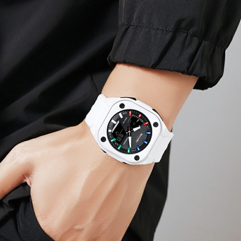 SKMEI Digital Electronic Wristwatch Watch 50M Waterproof - White