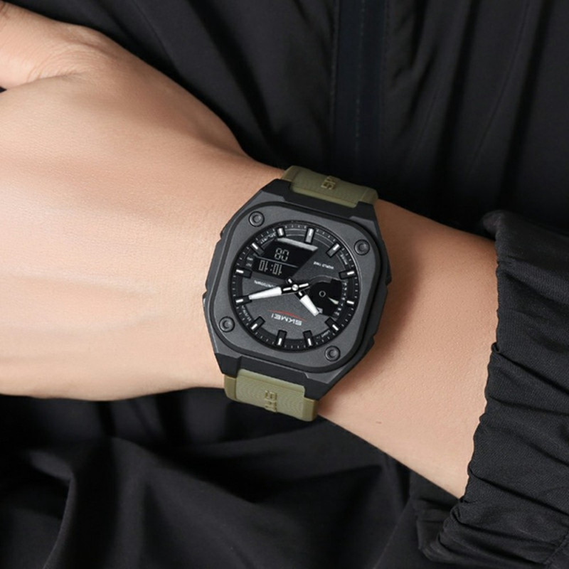 SKMEI Digital Electronic Wristwatch Watch 50M Waterproof - Army
