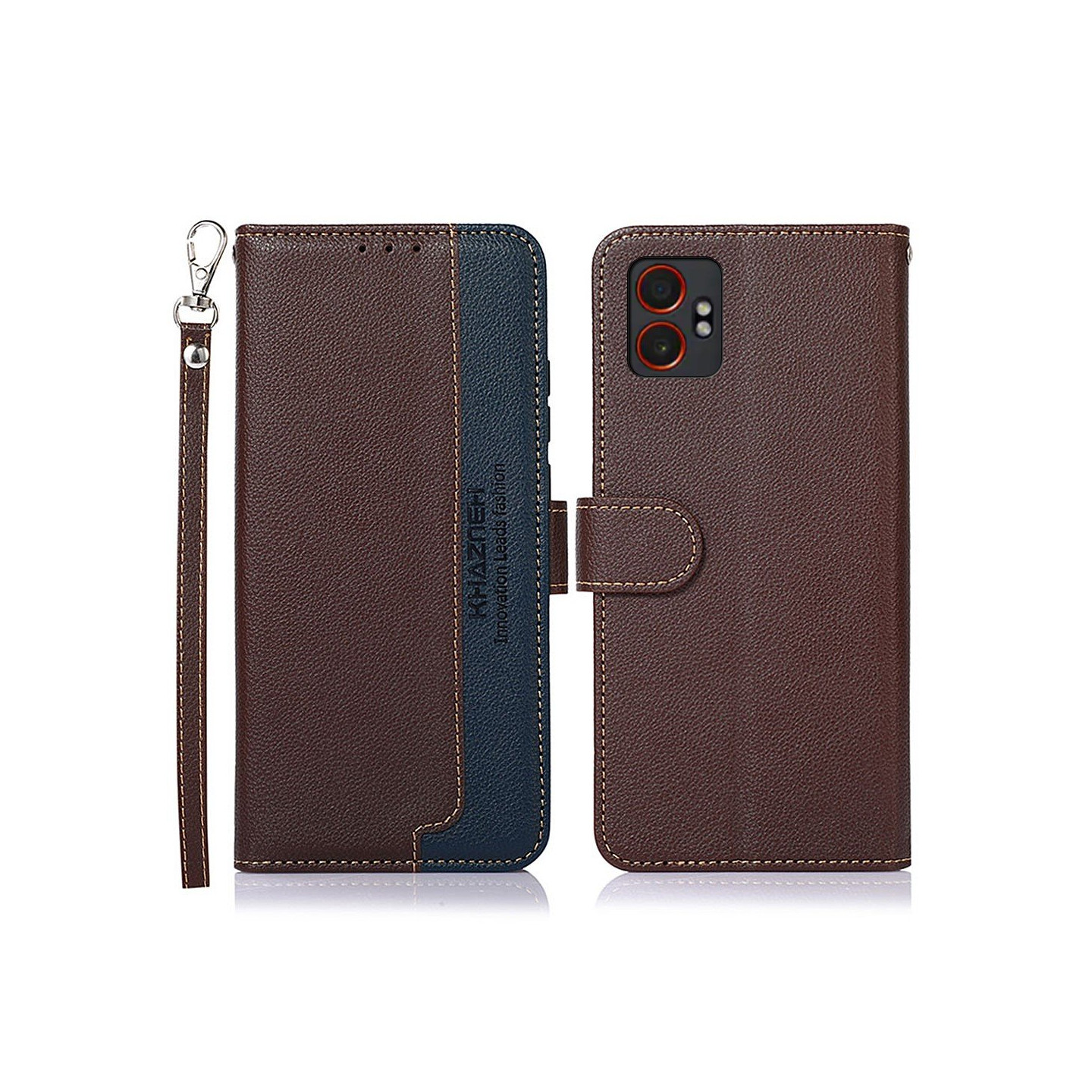 For Samsung Galaxy XCover7 Pro Case Wallet PU Leather Phone Cover with Strap