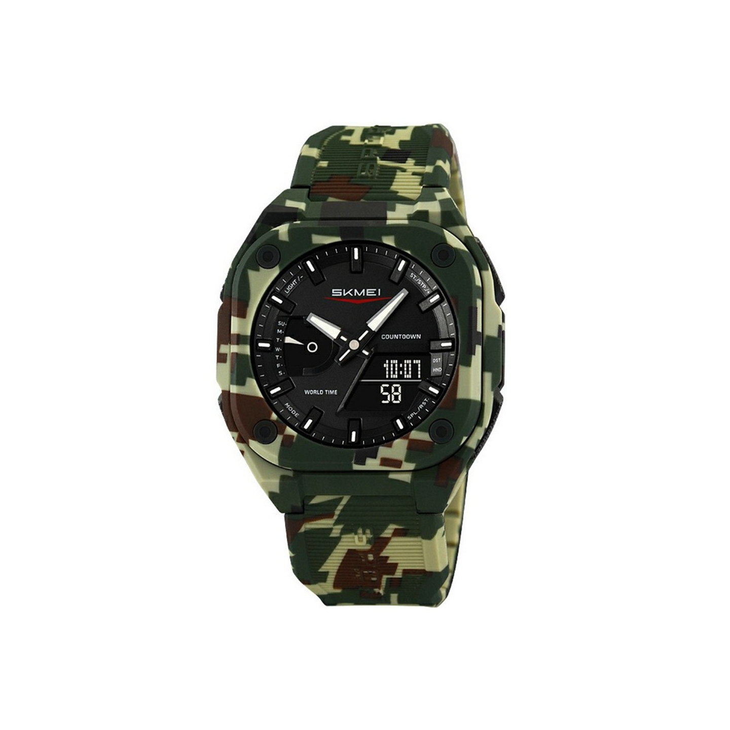 SKMEI Digital Elektronisk Armbåndsur 50M Vandtæt - Camouflage