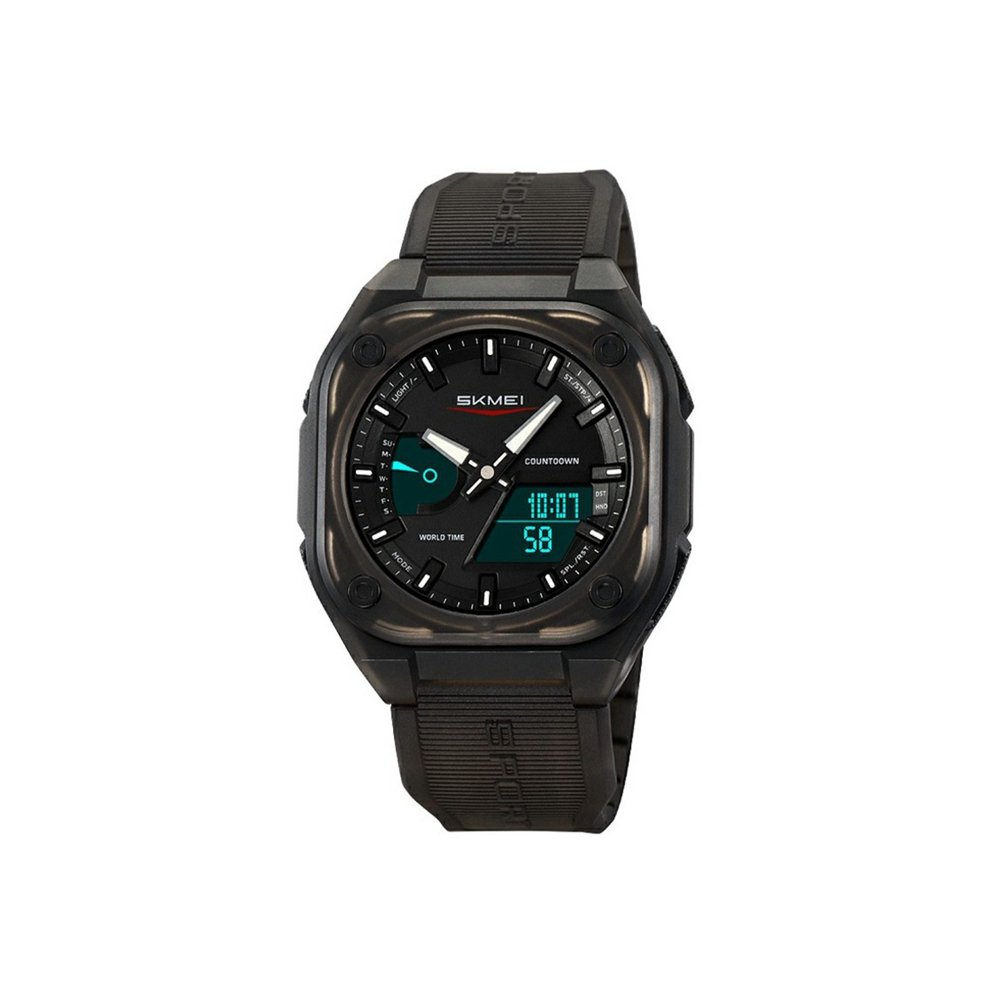 SKMEI Digital Elektronisk Armbåndsur 50M Vandtæt - Transparent Sort