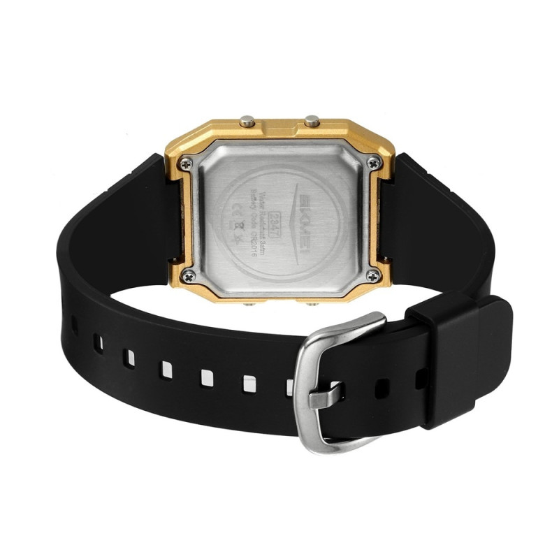 SKMEI Digital Elektronisk Armbandsklocka Klocka Bakgrundsbelysning - Vit+Svart