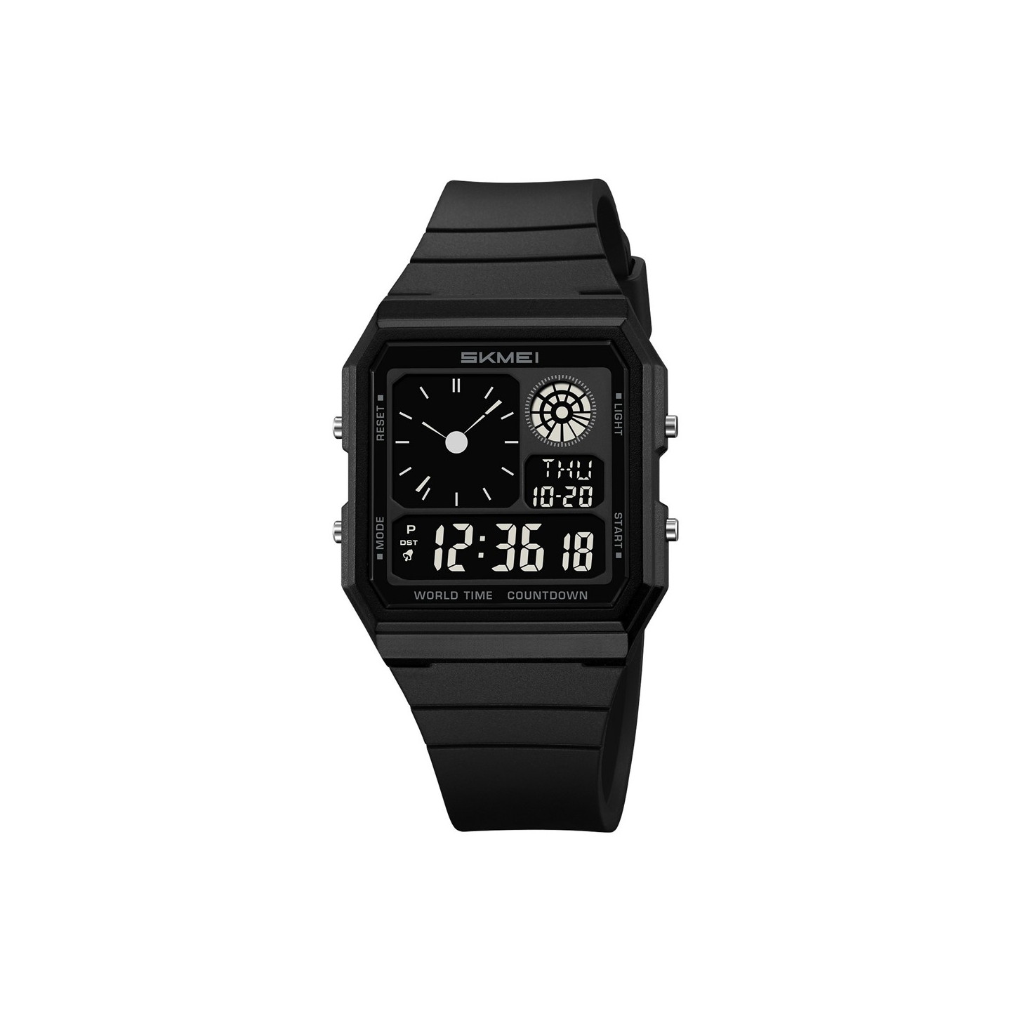 SKMEI Digital Elektronisk Armbåndsur Ur Baggrundsbelysning - Sort+sort