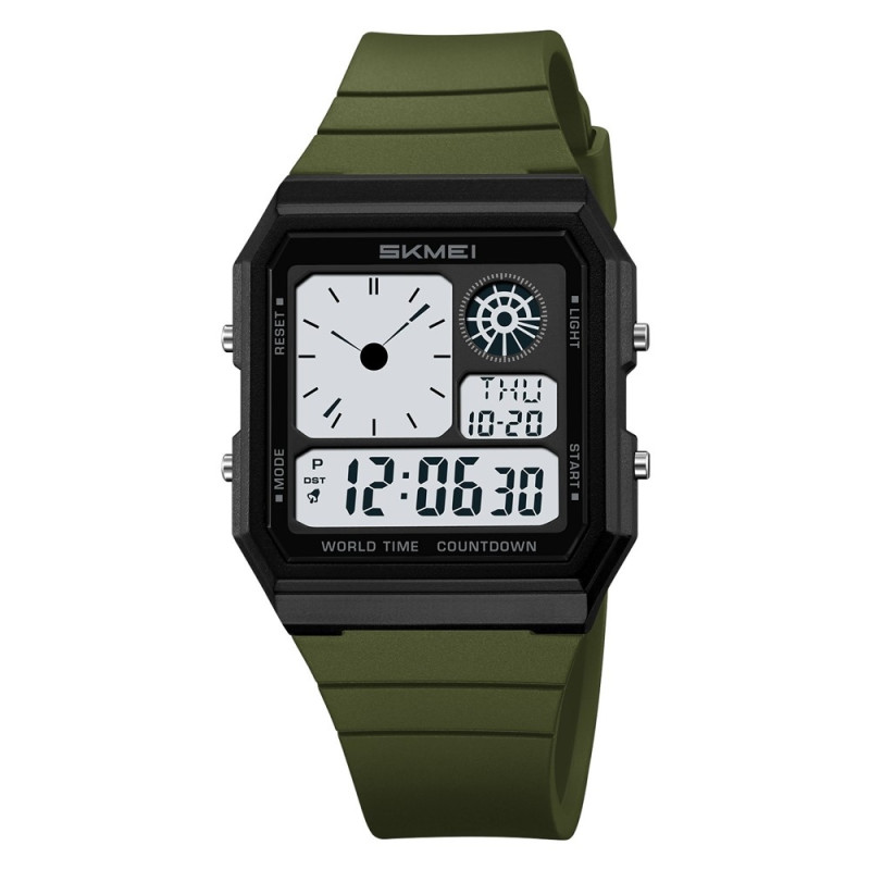 SKMEI Digital Electronic Wristwatch Clock Backlight - Army