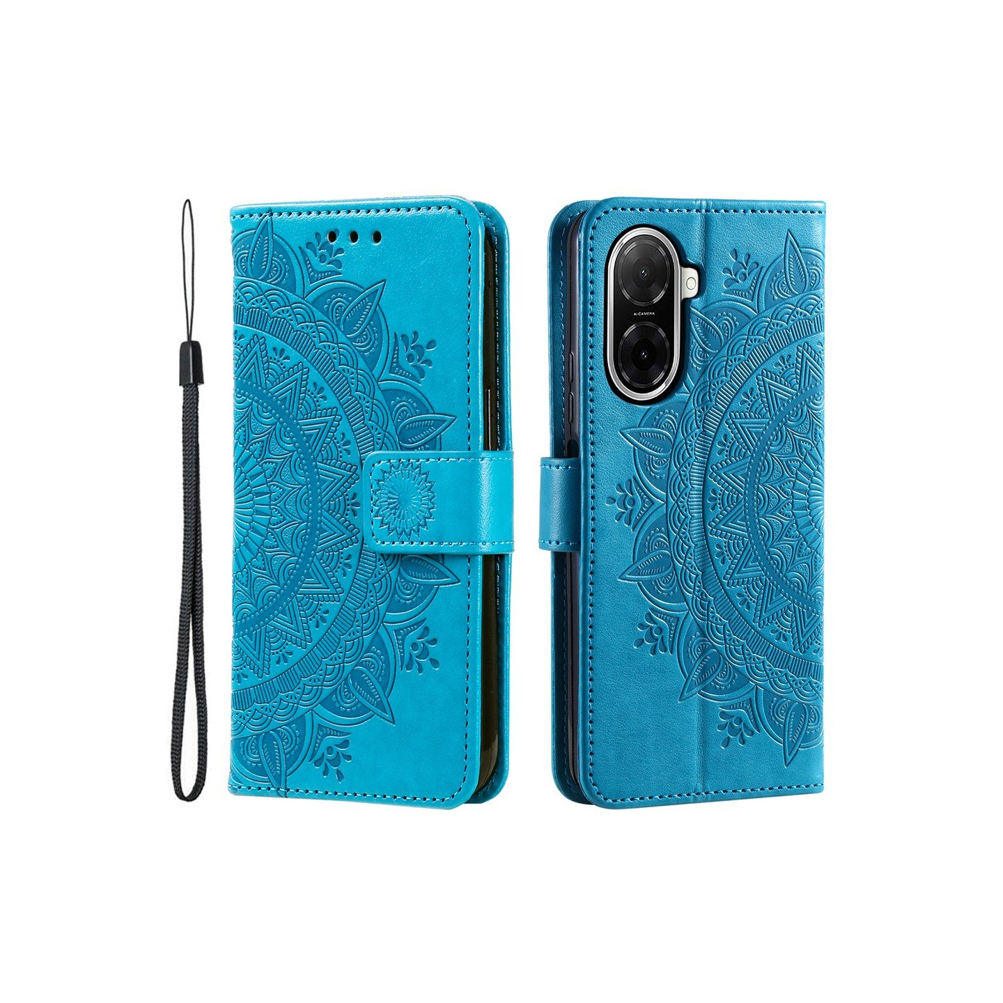 For Xiaomi Redmi A5 4G / Poco C71 4G Stativdeksel Totem Lommebokdeksel - Blå