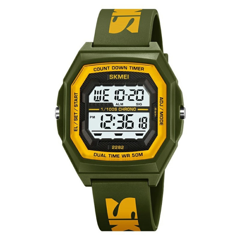 SKMEI Digital Electronic Wristwatch Clock Waterproof Countdown - Army