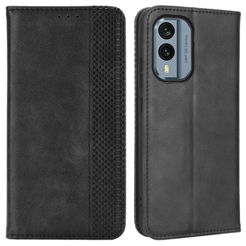 Nokia X30 5G Stand Telefonetui Fuld Beskyttelse Pung Cover - Sort