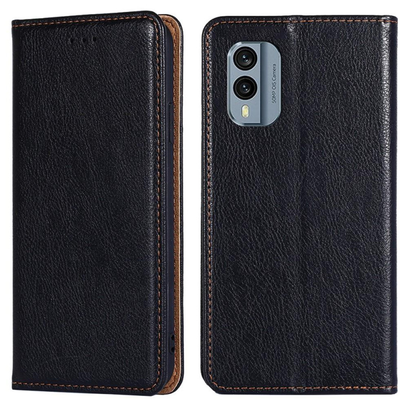 Nokia X30 5G Stand Telefonetui Fuld Beskyttelse Pung Cover - Sort