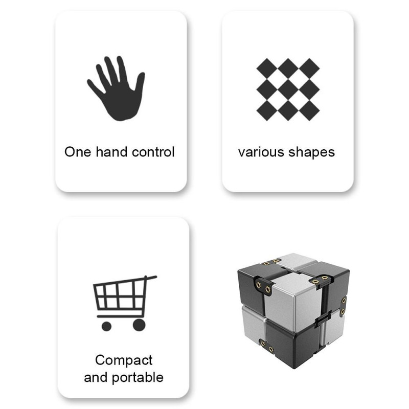 Fidget Toy Stress Relaxation Infinite Cube Flip Cube Sølv