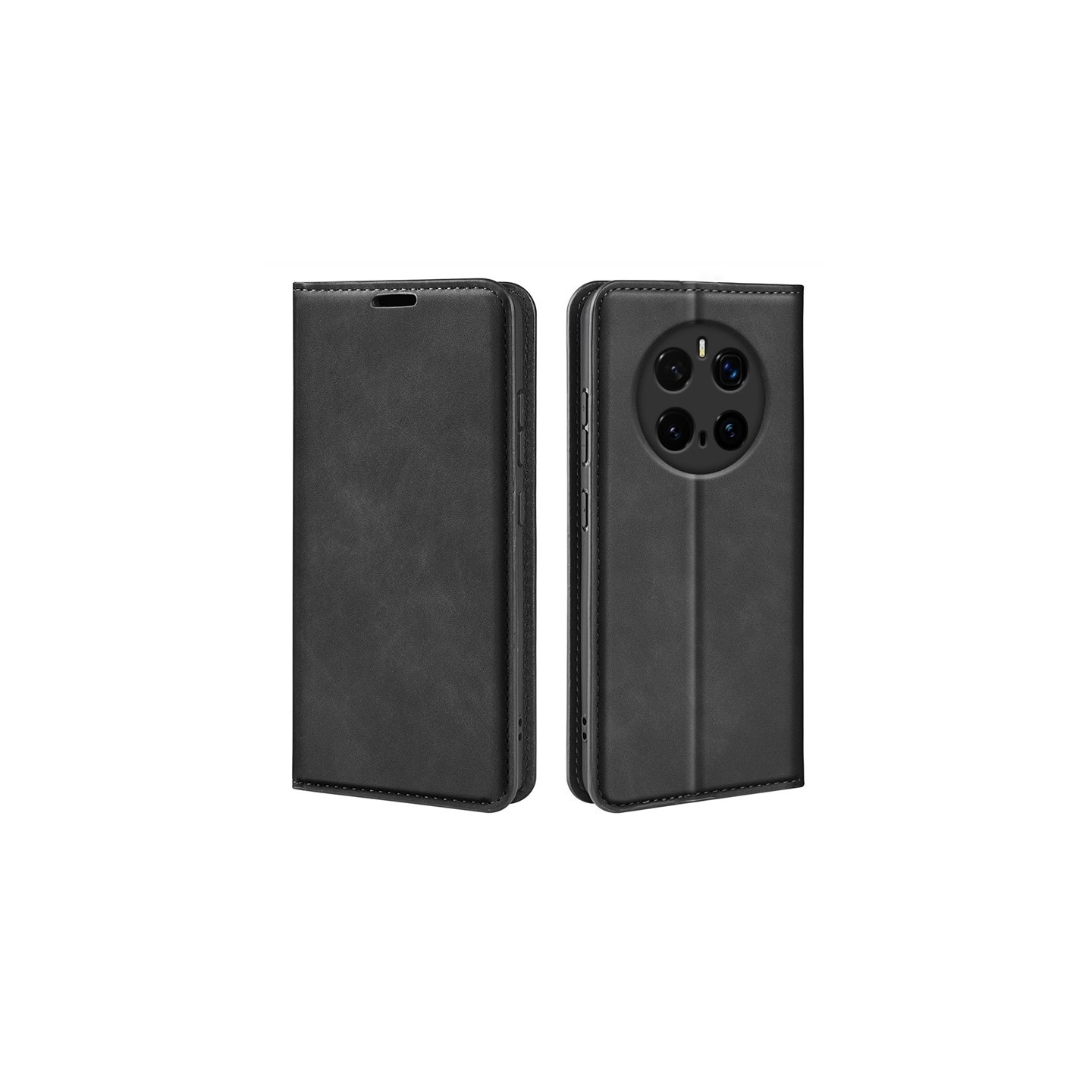 För Honor Magic7 Pro 5G Fodral Skinnkänsla Plånboksfodral - Svart