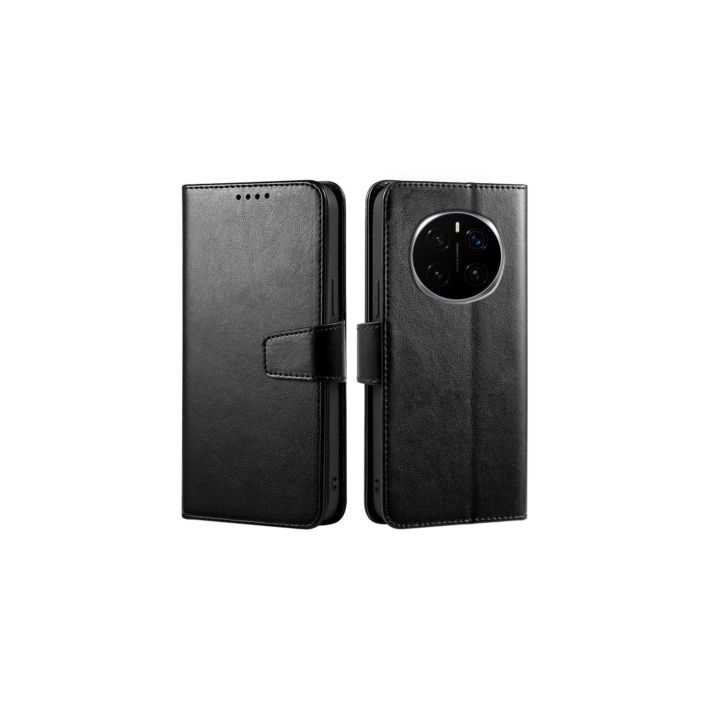 For Honor Magic7 Pro 5G Deksel Stativ Kortholder Lommebokdeksel - Svart