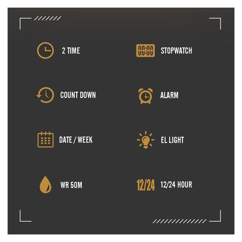 SKMEI Vattentät Digital Armbandsur Klocka Belysning Stoppur - Svart+Vit+Stål