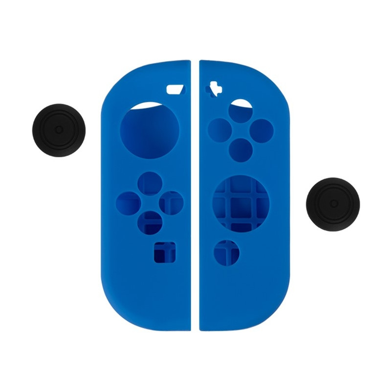 Silikonfodral Skal Kompatibel med Nintendo Switch + tumgreppsskydd fodral - blå