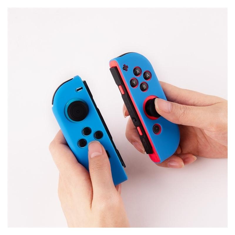 Silikonecover kompatibelt med Nintendo Switch + tommelfingergrebsbeskytter - blå