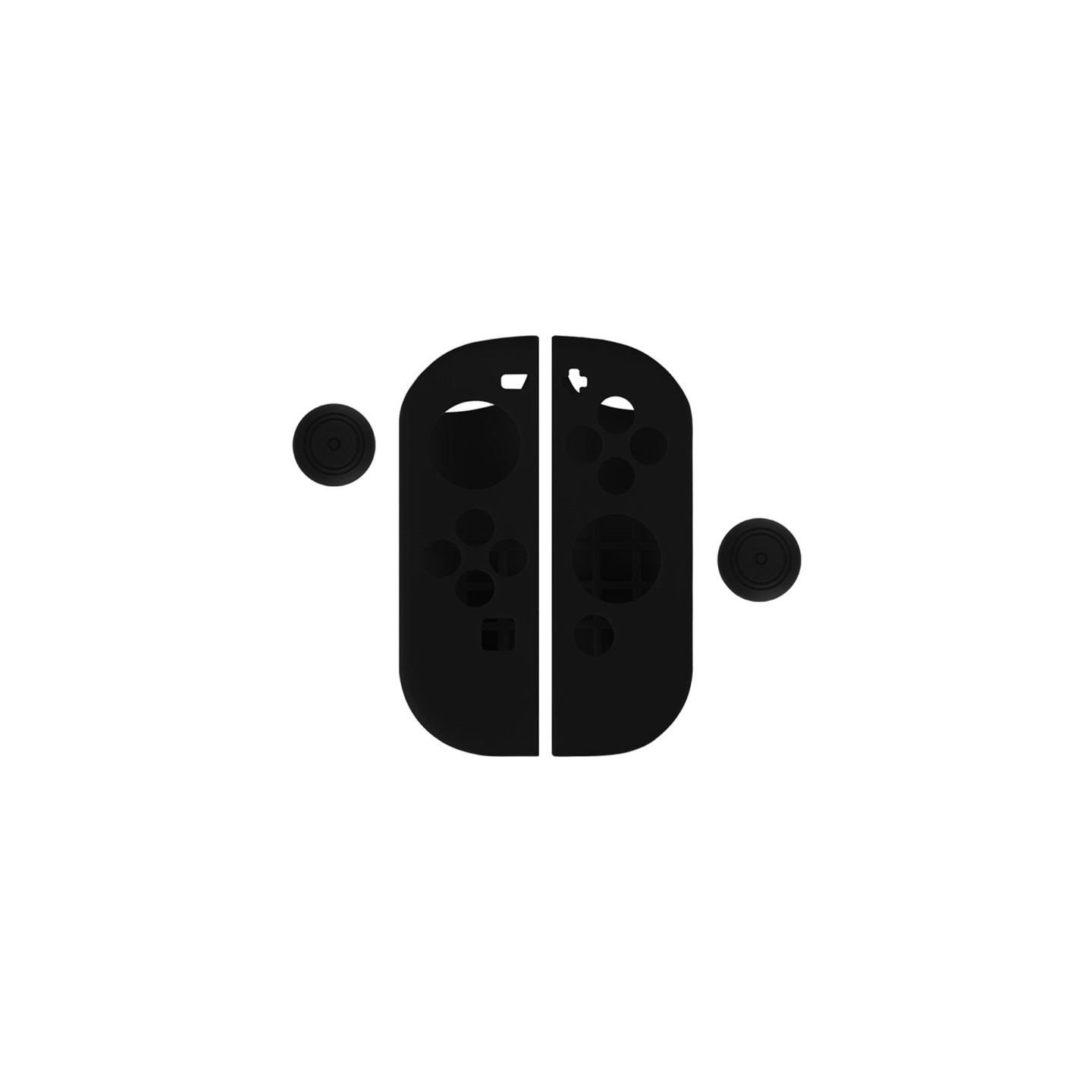 Nintendo Switchin kanssa yhteensopiva silikonikuori + peukalosuojakotelo - Musta