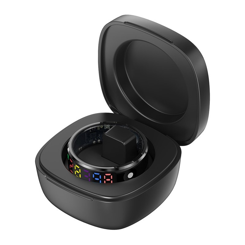 Waterproof Smart Ring Sleep Tracker Blood Oxygen Heart Rate Monitor Charging Case - Size 10