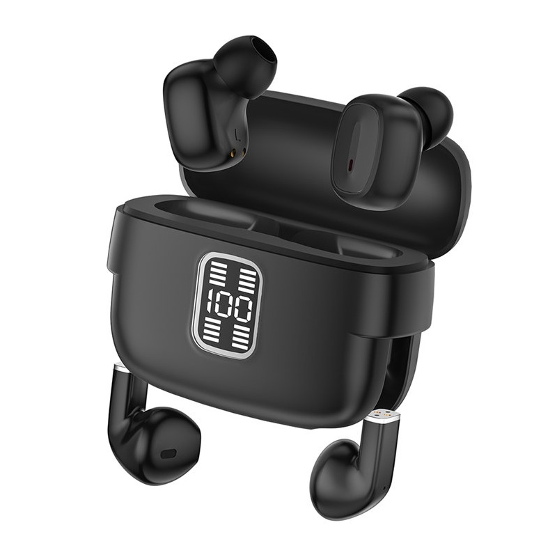 2 Par Trådløse Hovedtelefoner Bluetooth 5.3 In-Ear Sportshovedtelefoner med Støjreduktion - Sort