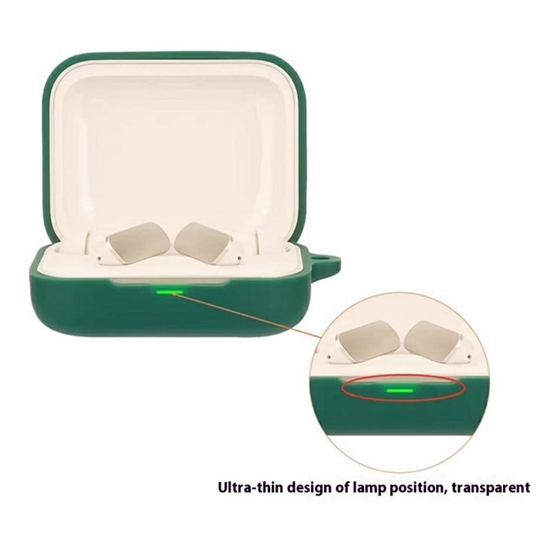 Silikonetui til Realme Buds Air 7 – Beskyttelsesetui med karabinkrok + børste Svart