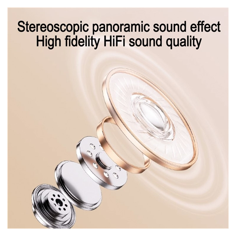 2 par trådløse hodetelefoner med Bluetooth 5.3-øretelefoner og sportshodetelefoner med støydemping - Svart