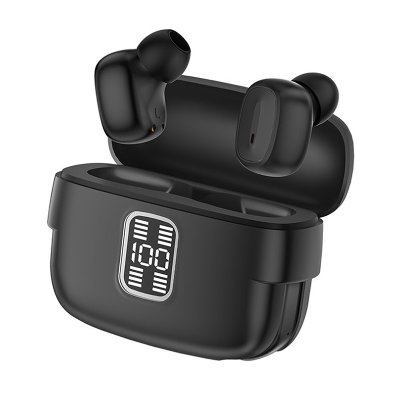 2 par trådlösa hörlurar Bluetooth 5.3 in-ear sporthörlurar brusreducering Svarta