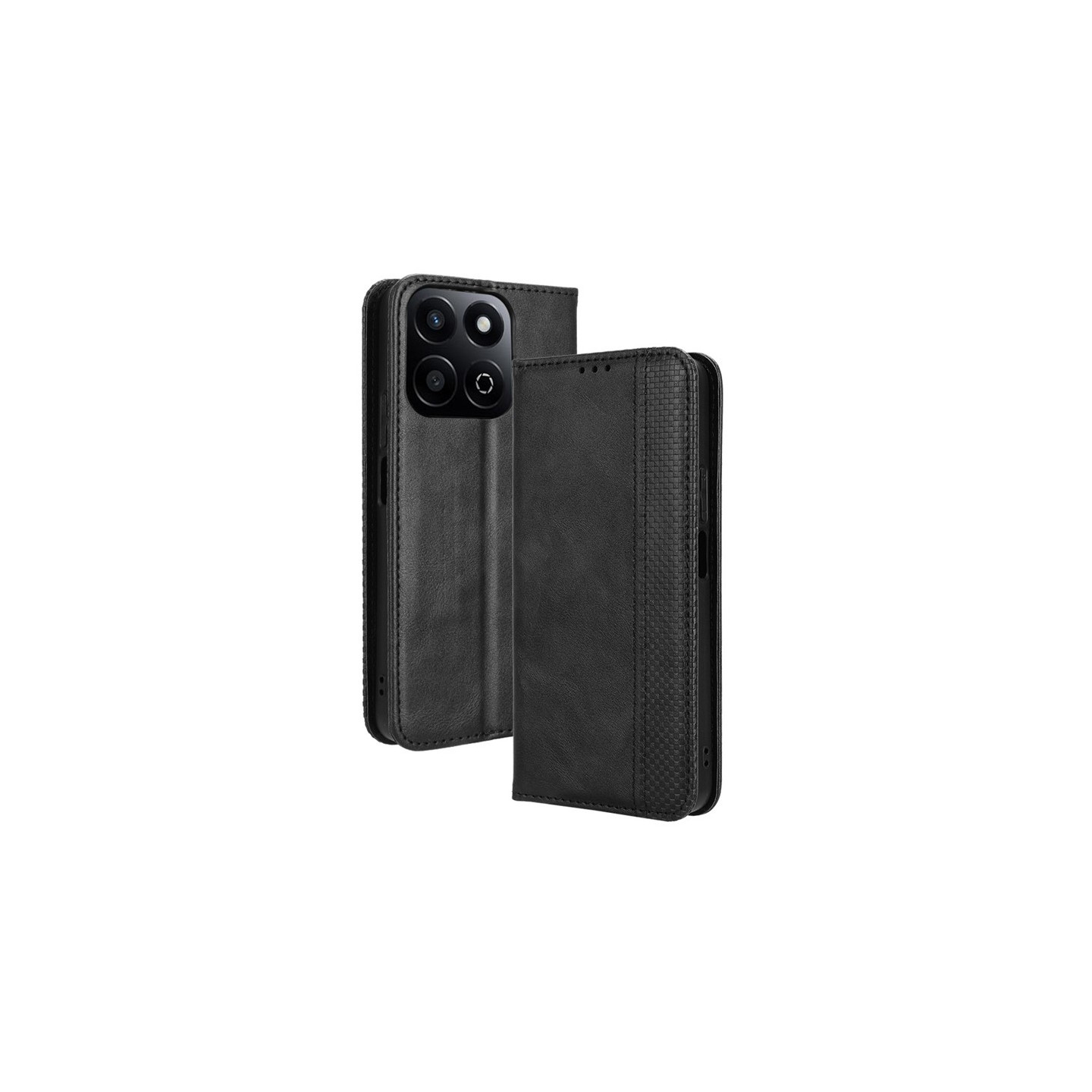 Honor 200 Smart 5G Stand Phone Case Full Protection Wallet Cover - Black