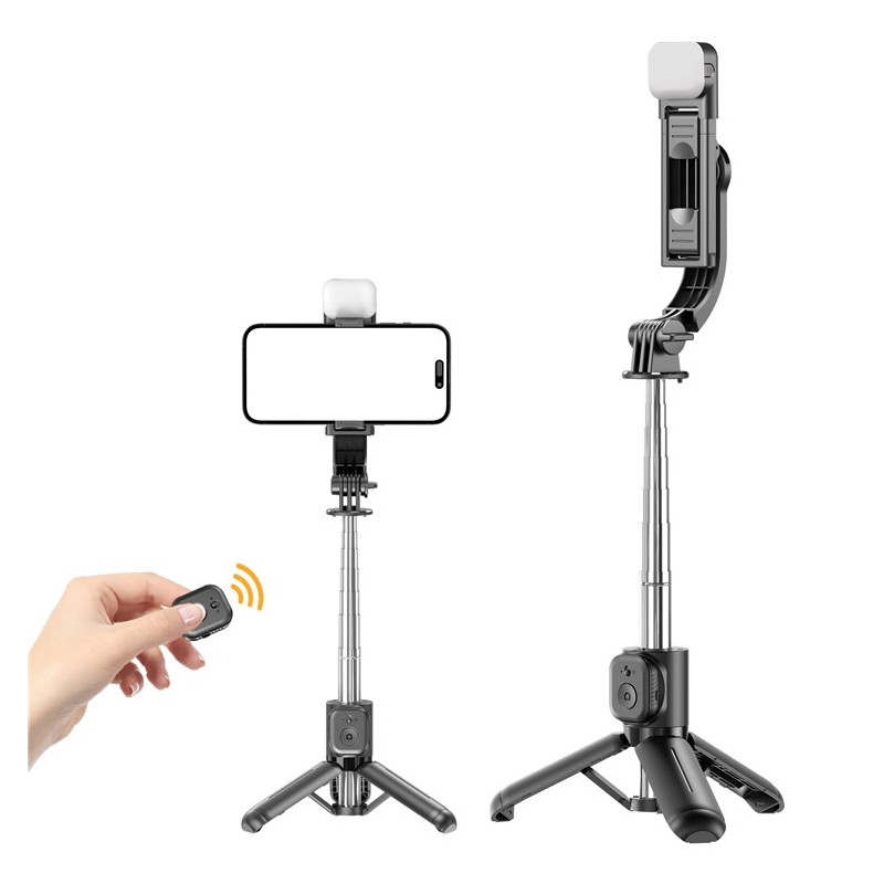 Selfie Stick Adjustable Stand Bluetooth Selfie Stick Retractable with Fill Light
