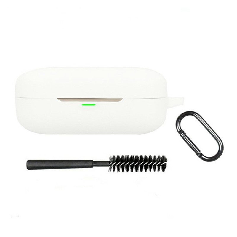 For Realme Buds Air 7 Silicone Case – Protective Case with Carabiner + Brush