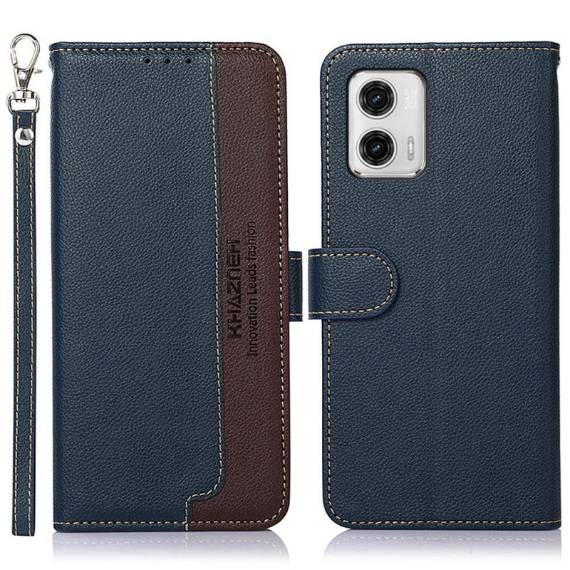 KHAZNEH Phone Cover to Motorola Moto G73 5G - Blue/Brown