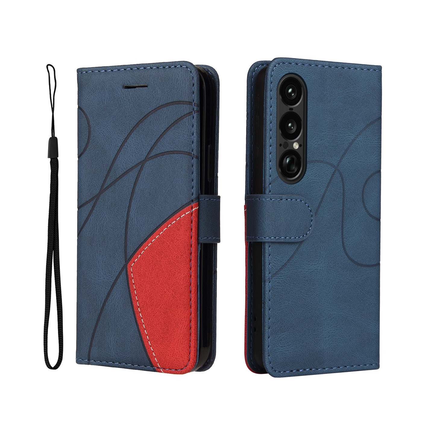 Til Sony Xperia 1 VII KT-serie-1 dobbeltfarve tegnebog