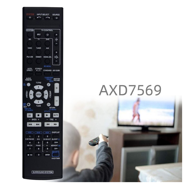 Remote Control Replacement for AXD7569 For Pioneer AV Receiver Stereo System