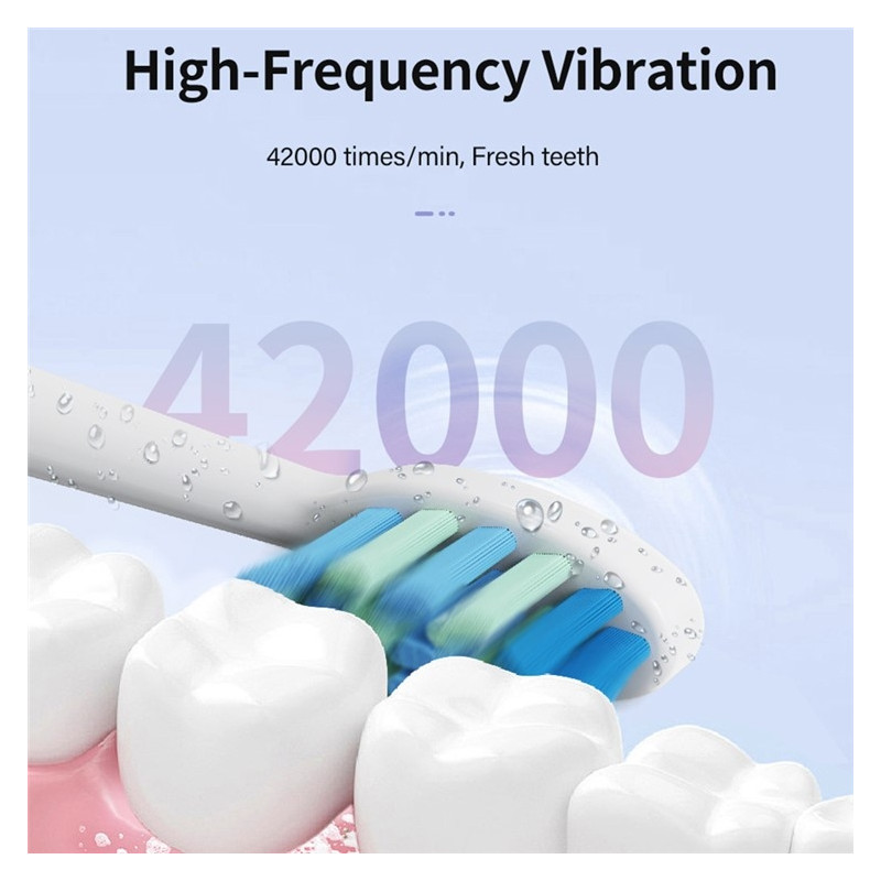 Electric Toothbrush Soft Bristles Sonic Electric Toothbrush 8 Brush Heads - White