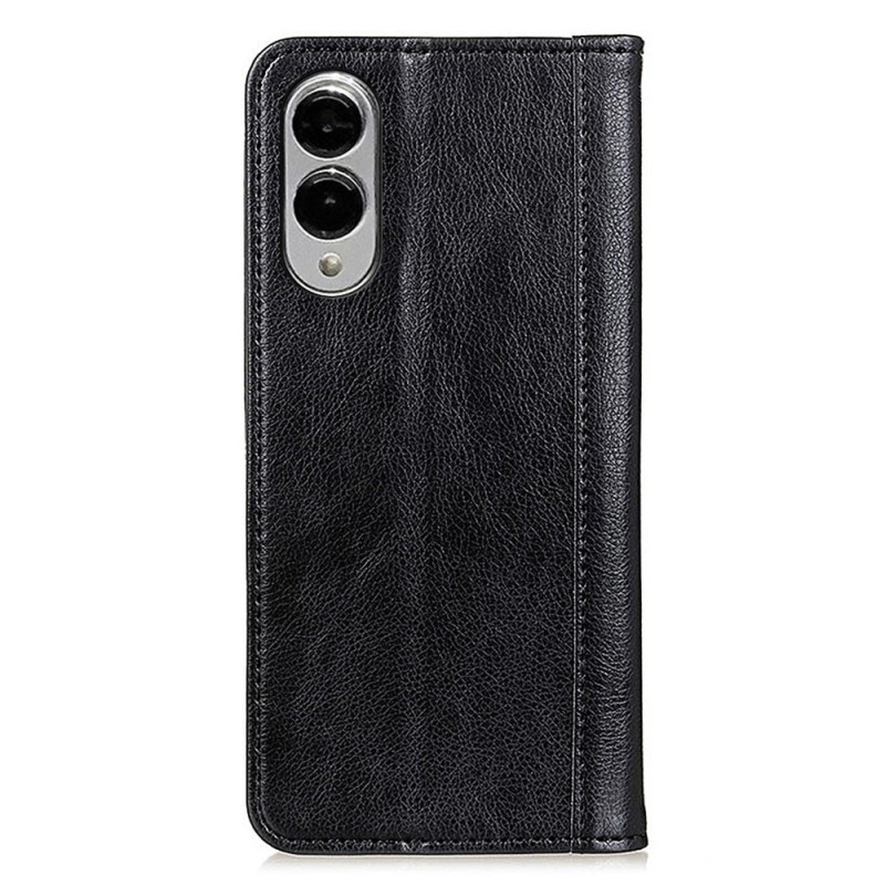Til Samsung Galaxy S25 Edge Stand Cover Split Læder Litchi Struktur Pungcover