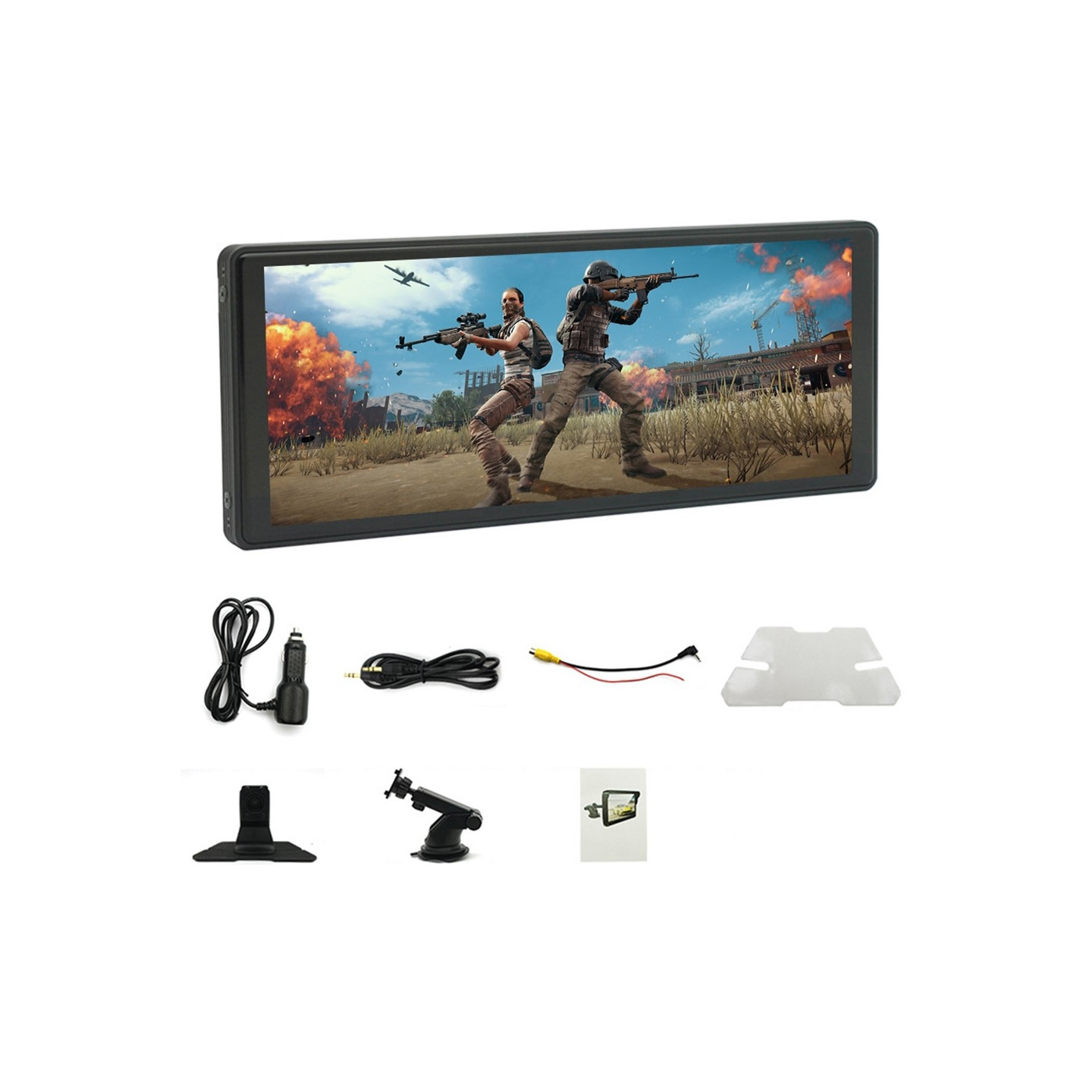 9,36" skjerm 2 stativ Bilstereo speilkobling Bluetooth USB Minnekort