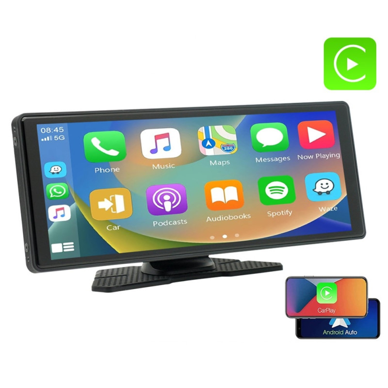 9,36" skjerm 2 stativ Bilstereo speilkobling Bluetooth USB Minnekort