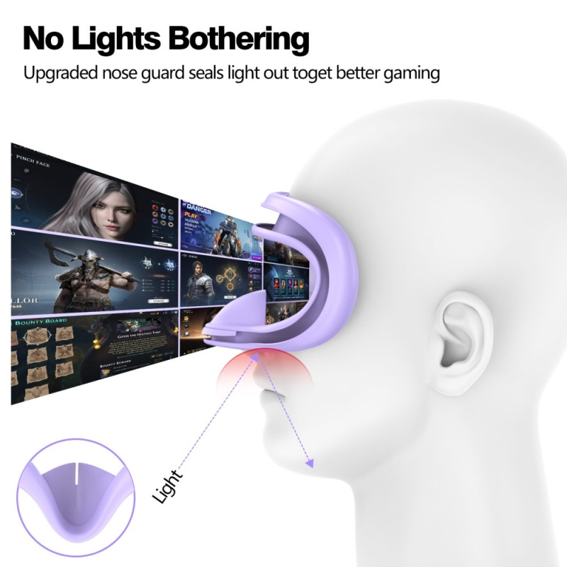 Meta Quest 3S -sarjaan, jossa on monia erilaisia lisävarusteita - Violetti