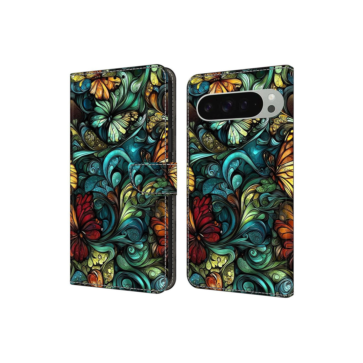 Til Google Pixel 10 Pro XL Pung Cover Mønsterprint PU-læder Flip Stand Mobilcover
