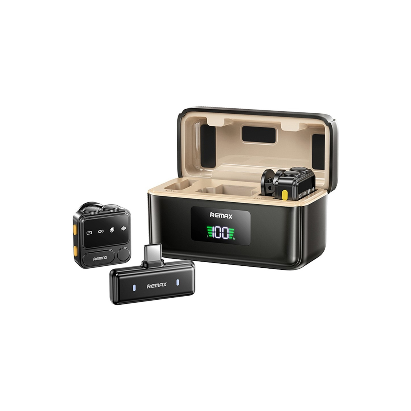 Trådløs Lavalier-mikrofon Digitalt display En-til-to mikrofoner - USB-C