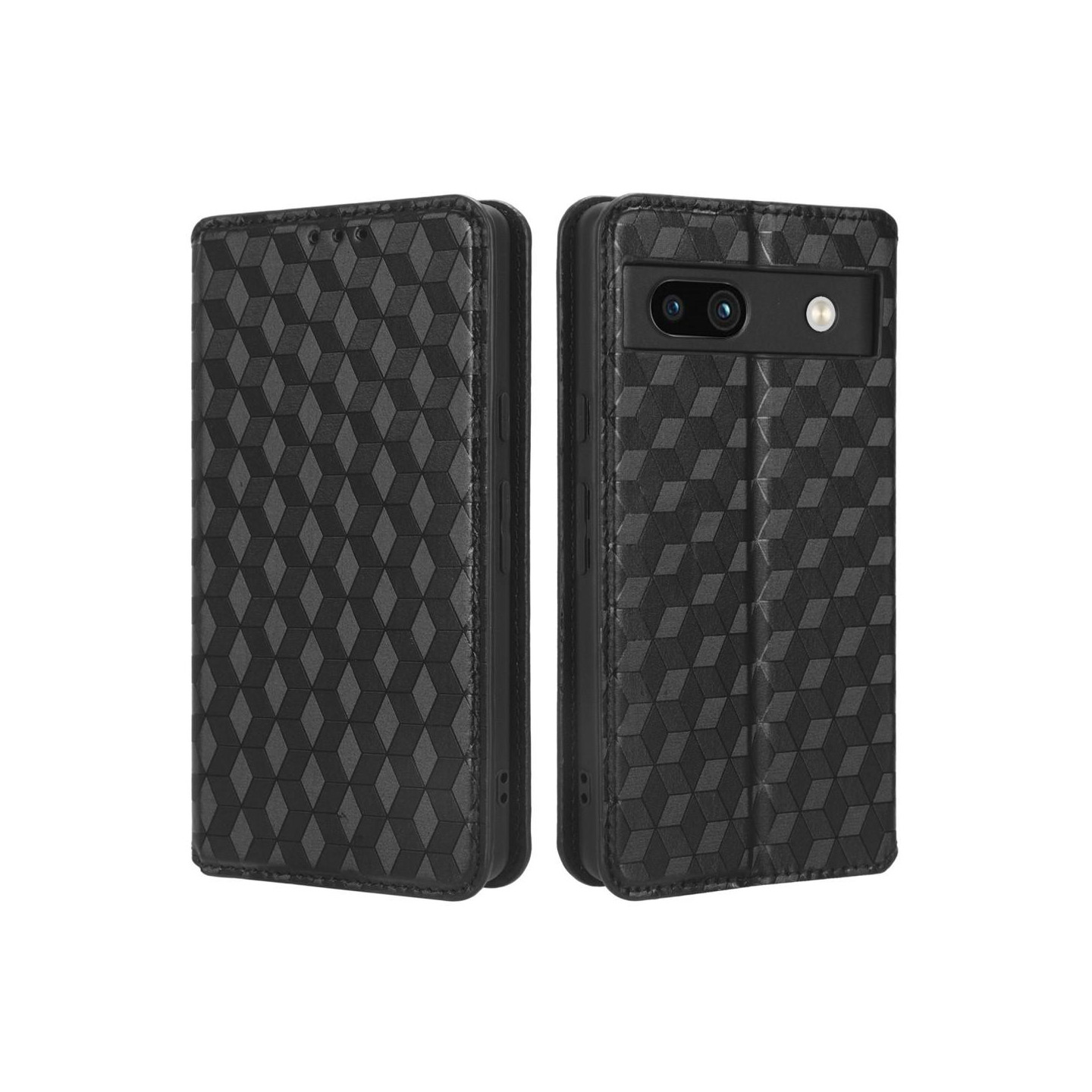 Rhombus lompakkokotelo Google Pixel 7a: lle - musta