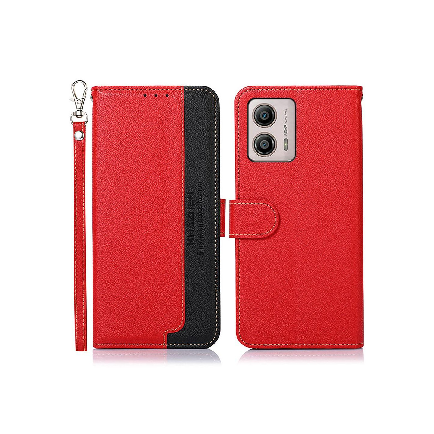 KHAZNEH puhelimen kansi Motorola Moto G53 5G/G23 4G/G13 4G - punainen/musta