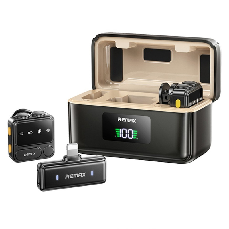 Trådløs Lavalier-mikrofon Digitalt display En-til-to mikrofoner - IP-grænseflade