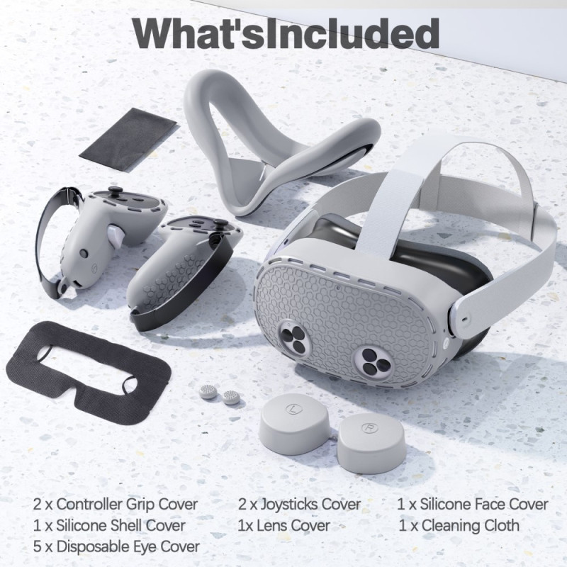 For Meta Quest 3S Set with many many different accessories - Gray