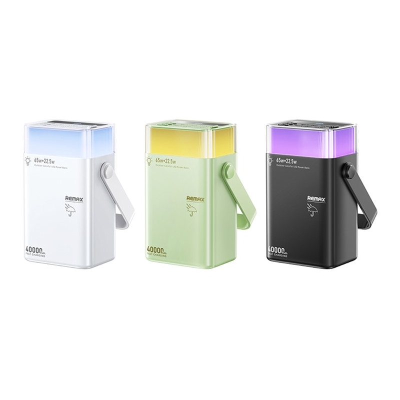 REMAX 65W+22.5W 40000mAh Powerbank Hurtig Opladning Belysning Oplader
