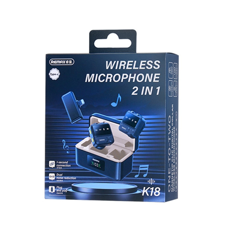 Langaton nappimikrofoni Digitaalinen näyttö Yksi-kaksi mikrofonia - IP-liitäntä