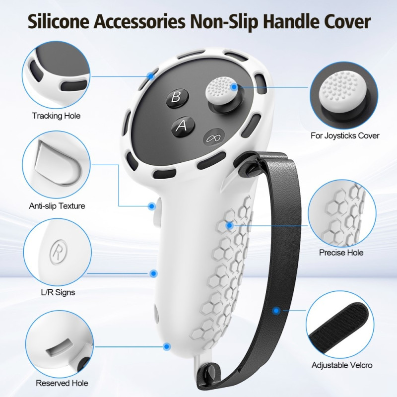 For Meta Quest 3S Sett med mye, mye forskjellig tilbehør - Hvit