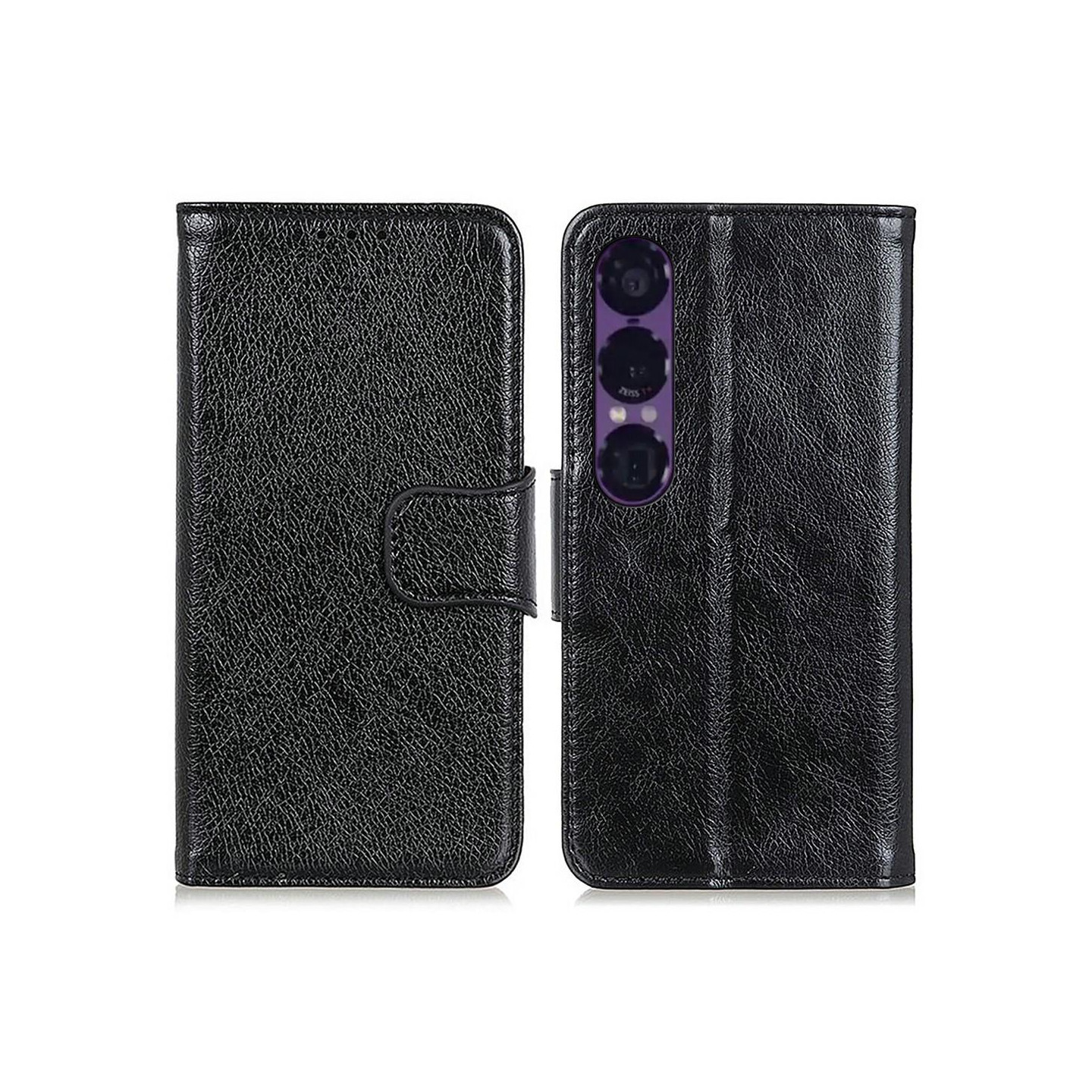 Textured Split Leather Wallet Case Sony Xperia 1 VII
