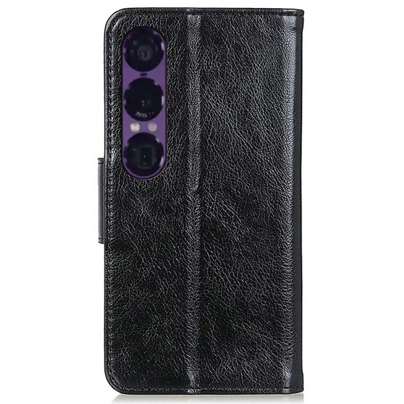 Textured Split Leather Wallet Case Sony Xperia 1 VII