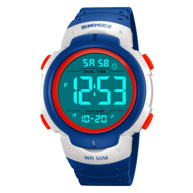 SKMEI Digital Electronic Wristwatch Clock Dual Time - Sky blue