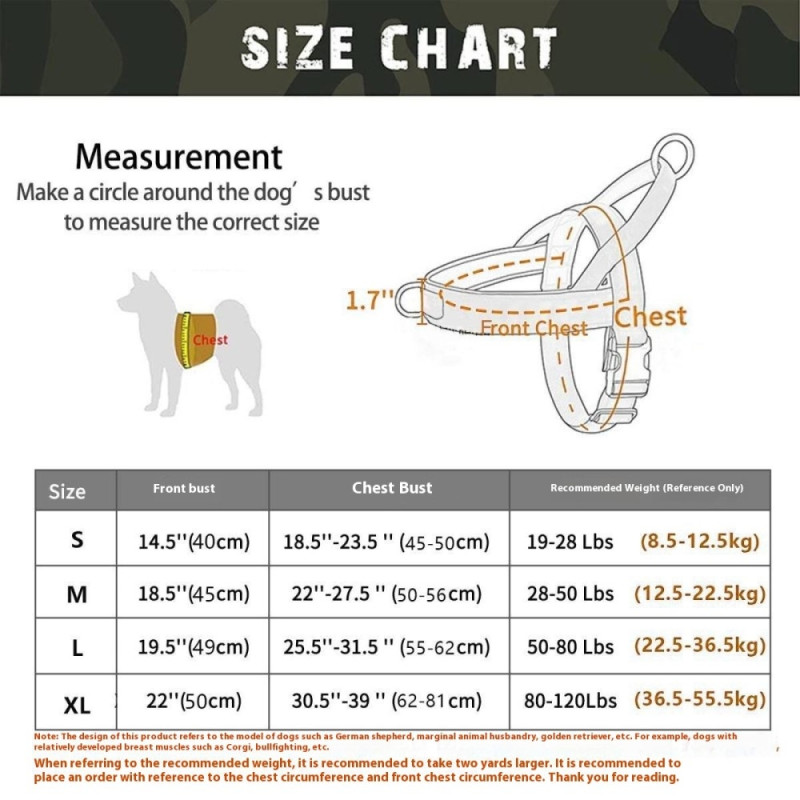 Taktisk Sele med handtag för hundträning och promenader, storlek XL
