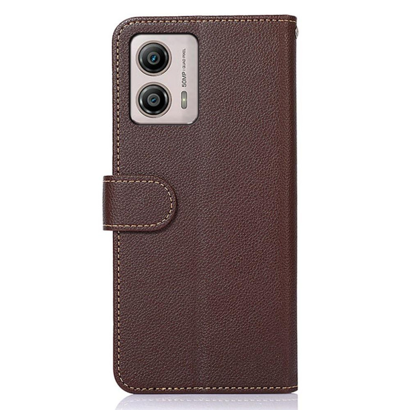 KHAZNEH Phone Cover for Motorola Moto G53 5G / G23 4G / G13 4G - Brown / Blue
