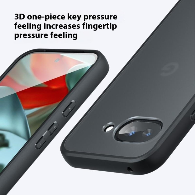 Google Pixel 9a Suojakuori Skin-Touch TPU+PC Matta Puhelinkotelo Läpinäkyvä Musta